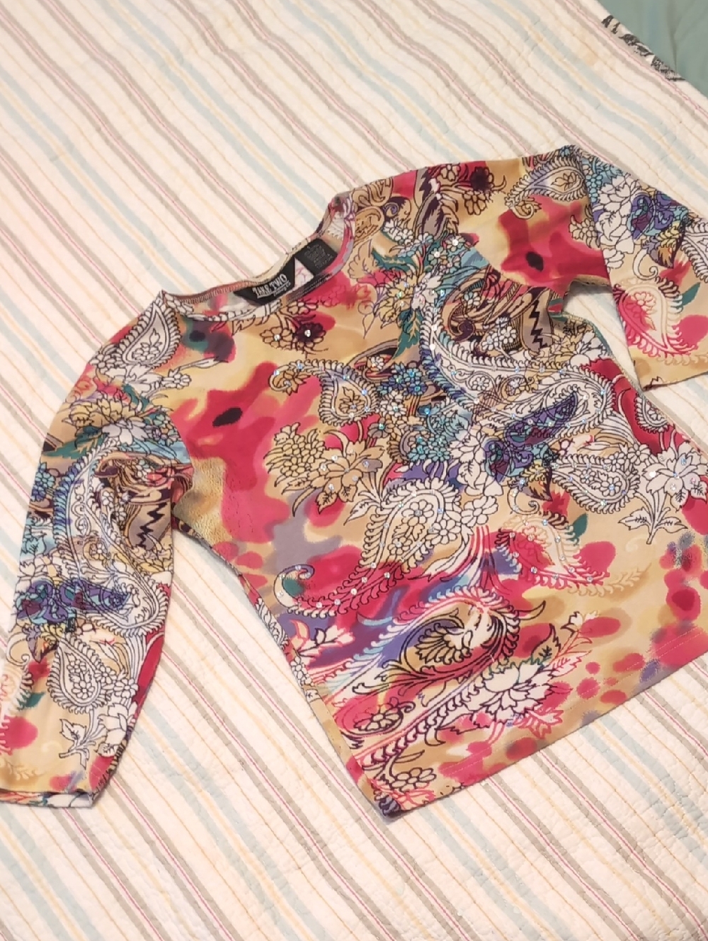 🌼Bright Paisley Print Long Sleeve Top (B)